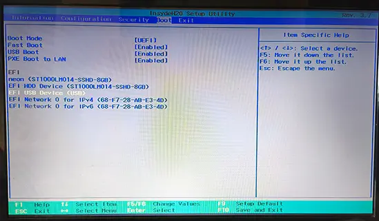 Bios Startreihenfolge